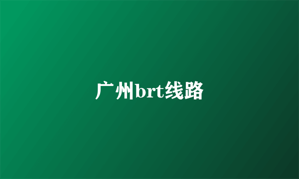 广州brt线路