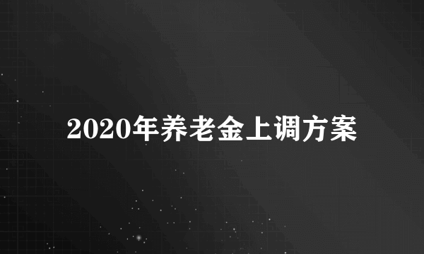 2020年养老金上调方案