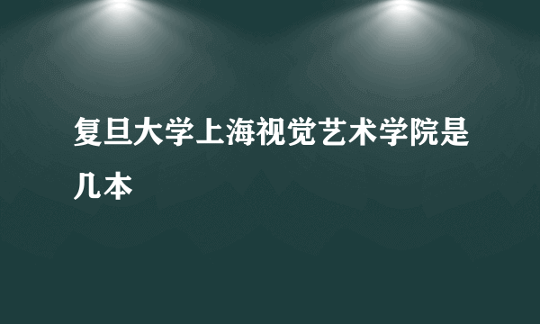 复旦大学上海视觉艺术学院是几本