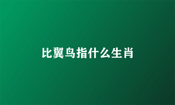 比翼鸟指什么生肖