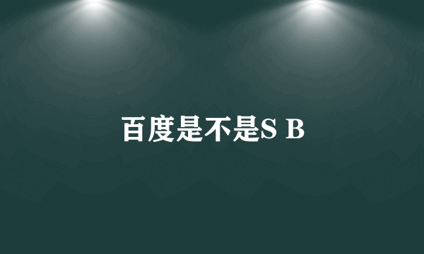 百度是不是S B