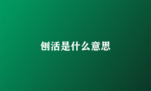 刨活是什么意思