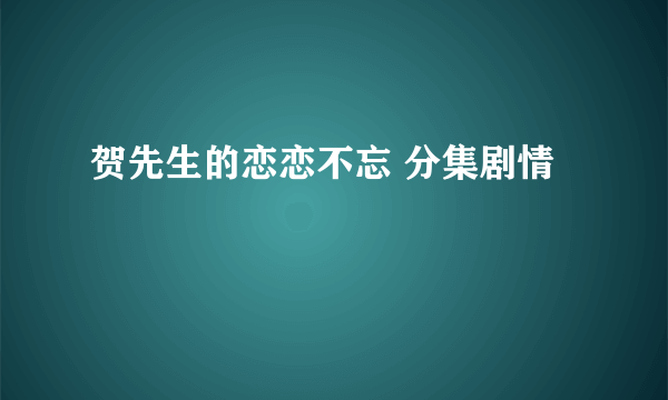 贺先生的恋恋不忘 分集剧情