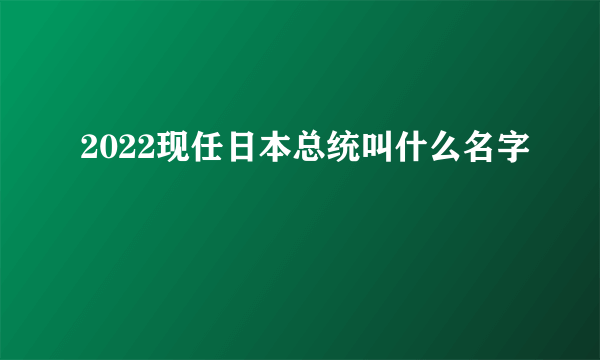 2022现任日本总统叫什么名字