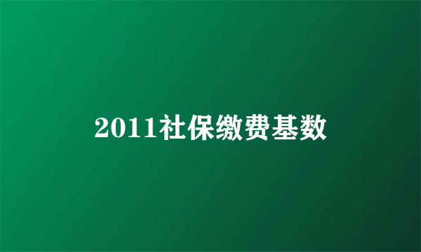 2011社保缴费基数