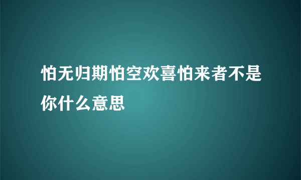 怕无归期怕空欢喜怕来者不是你什么意思