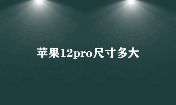 苹果12pro尺寸多大