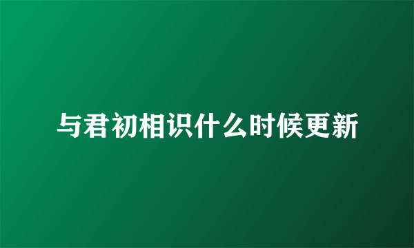 与君初相识什么时候更新