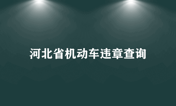 河北省机动车违章查询