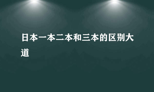 日本一本二本和三本的区别大道