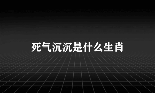 死气沉沉是什么生肖