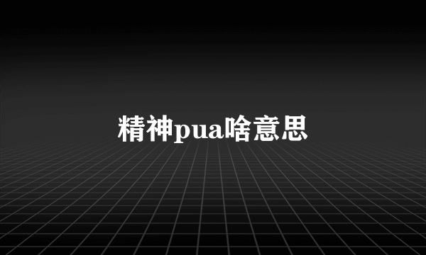 精神pua啥意思