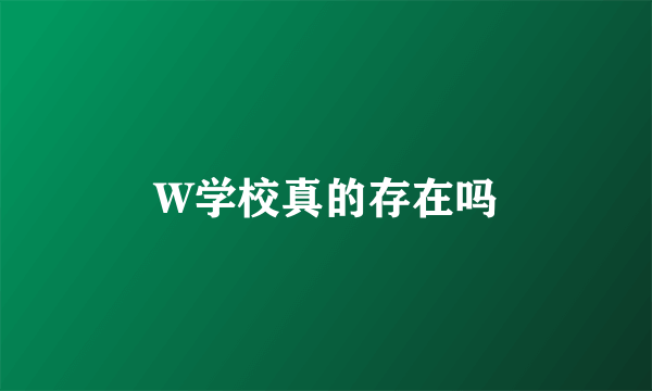 W学校真的存在吗