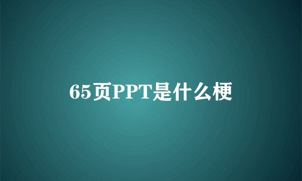 65页PPT是什么梗