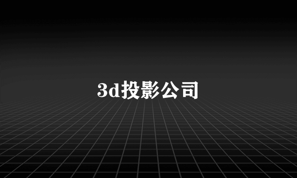 3d投影公司