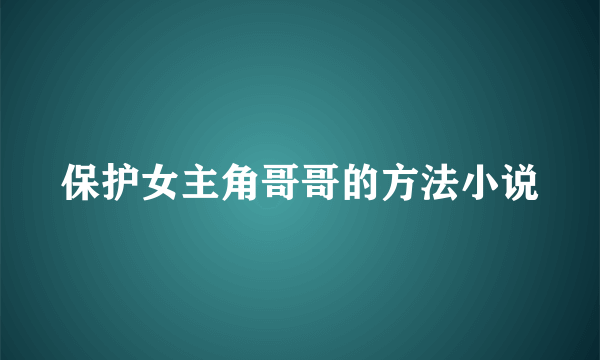 保护女主角哥哥的方法小说