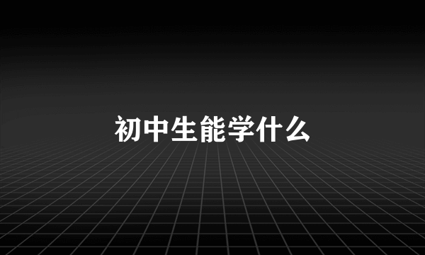 初中生能学什么