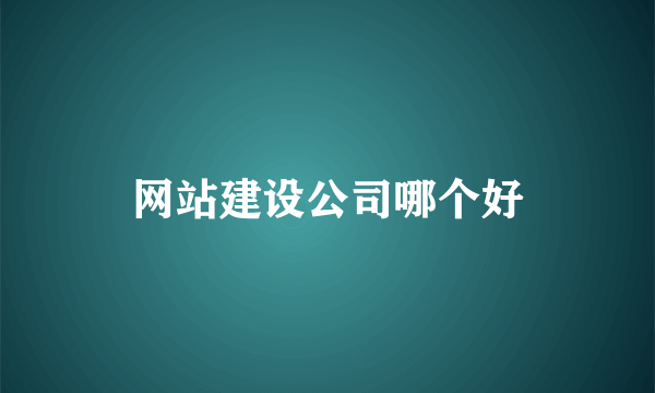 网站建设公司哪个好