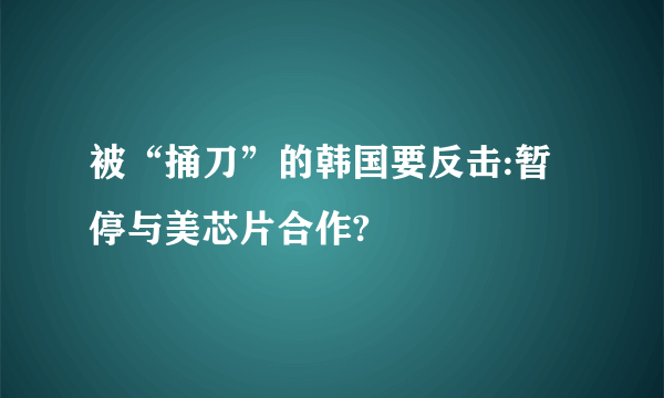 被“捅刀”的韩国要反击:暂停与美芯片合作?