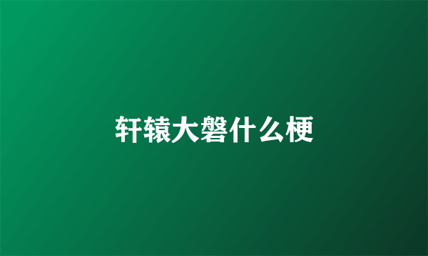 轩辕大磐什么梗