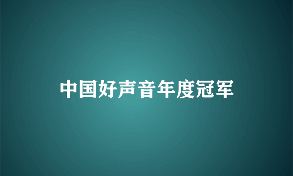 中国好声音年度冠军