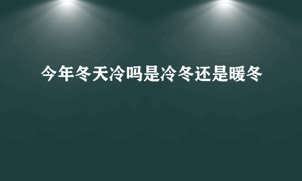 今年冬天冷吗是冷冬还是暖冬