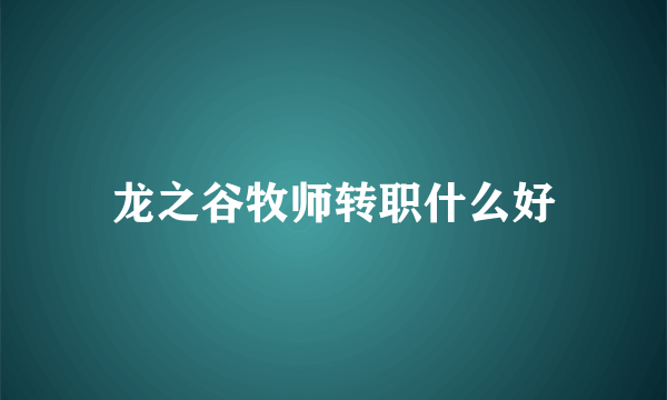 龙之谷牧师转职什么好