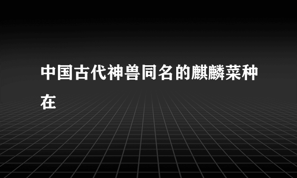 中国古代神兽同名的麒麟菜种在