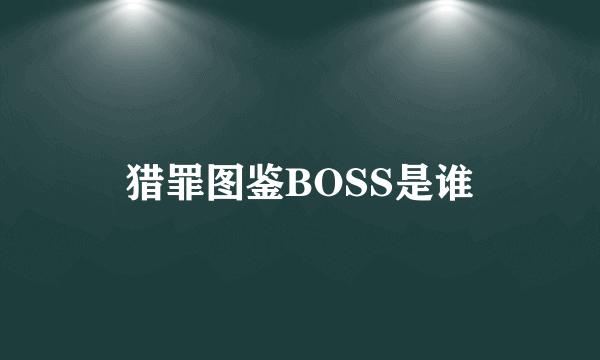 猎罪图鉴BOSS是谁