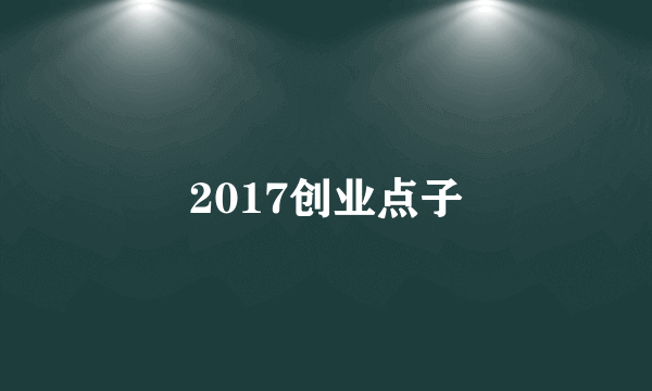 2017创业点子