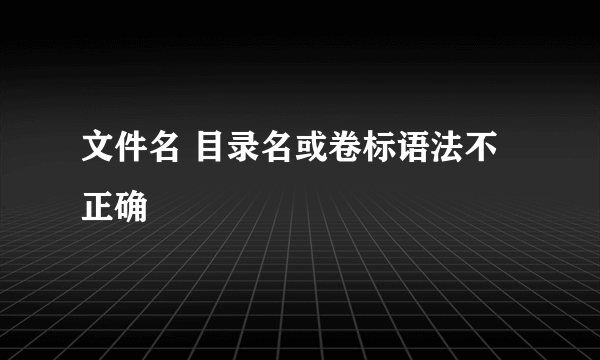 文件名 目录名或卷标语法不正确