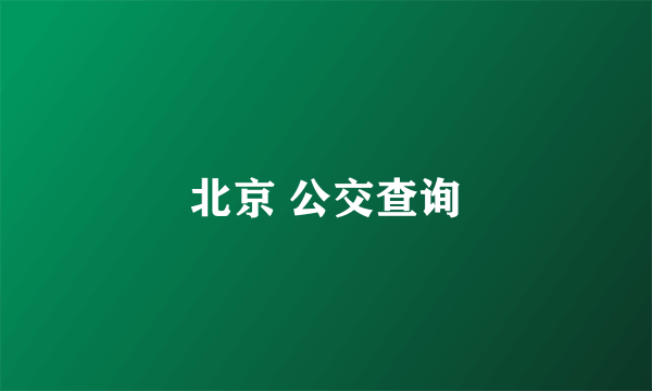 北京 公交查询