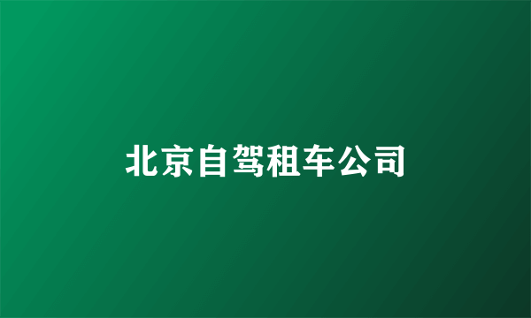 北京自驾租车公司