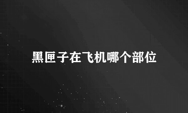 黑匣子在飞机哪个部位