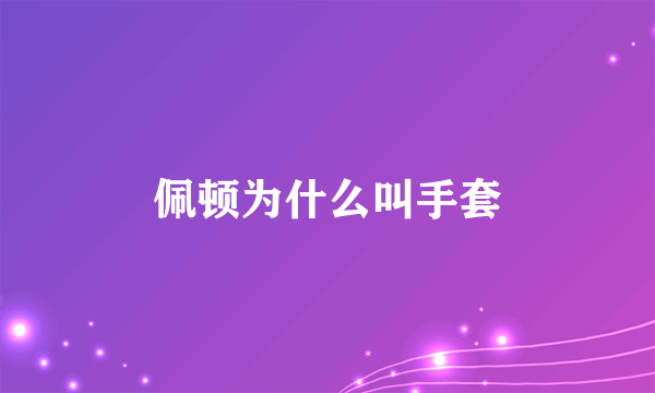 佩顿为什么叫手套