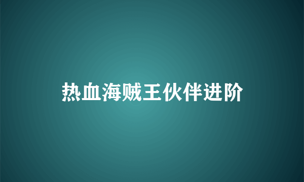 热血海贼王伙伴进阶