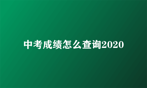 中考成绩怎么查询2020