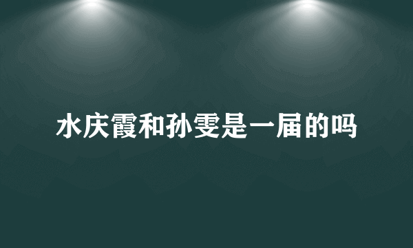 水庆霞和孙雯是一届的吗