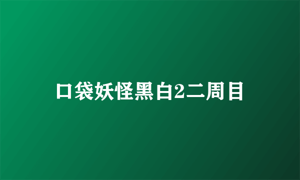 口袋妖怪黑白2二周目