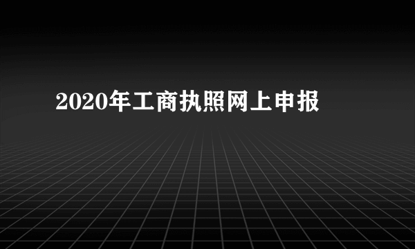 2020年工商执照网上申报