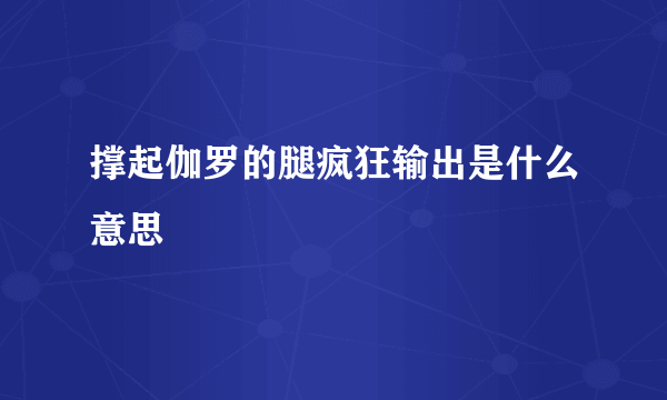 撑起伽罗的腿疯狂输出是什么意思