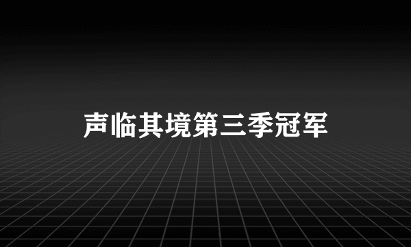 声临其境第三季冠军