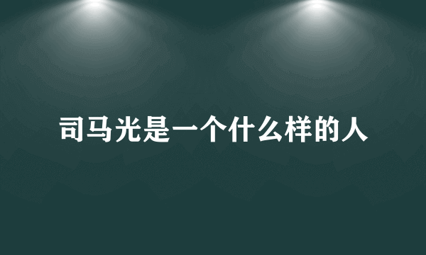 司马光是一个什么样的人