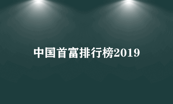 中国首富排行榜2019