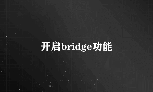 开启bridge功能