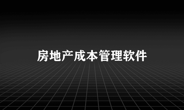 房地产成本管理软件