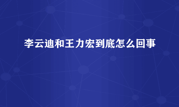 李云迪和王力宏到底怎么回事