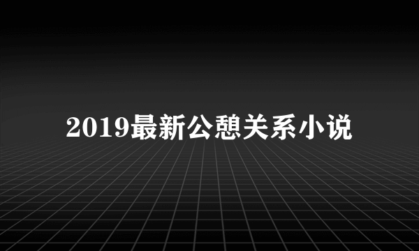 2019最新公憩关系小说