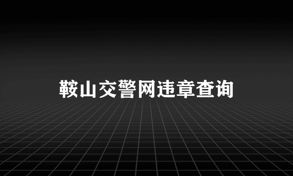 鞍山交警网违章查询