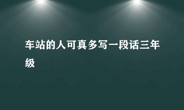 车站的人可真多写一段话三年级